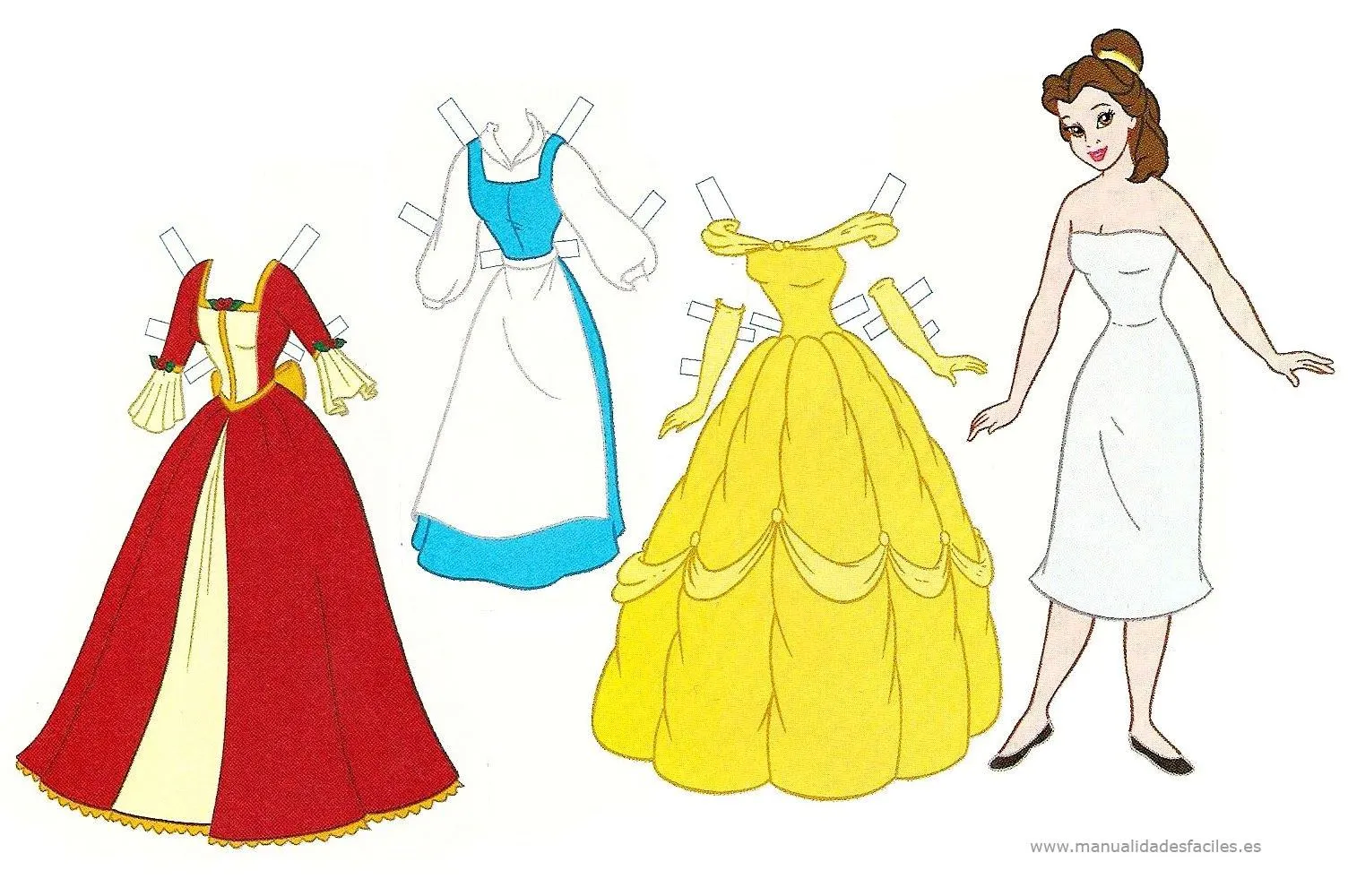 Muñecas recortables de las princesas Disney | Manualidades faciles
