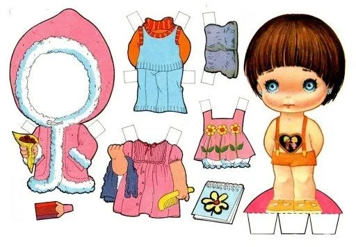 Muñecas para recortar: Muñecas de papel para recortar con vestidos