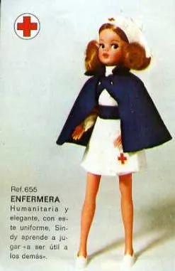 Mis Muñecas: Traje de Sindy - Florido - Modelo Enfermera