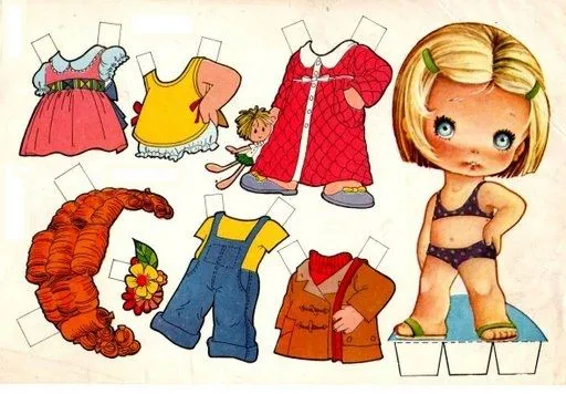 Muñecas para recortar: Muñecas de papel para recortar con vestidos