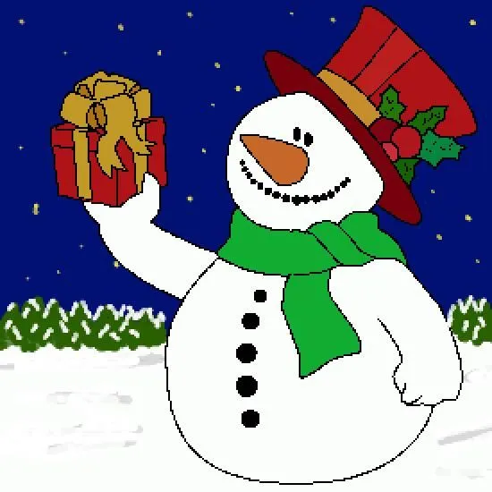Un muñeco de nieve para colorear - Dibujos de Navidad para ...