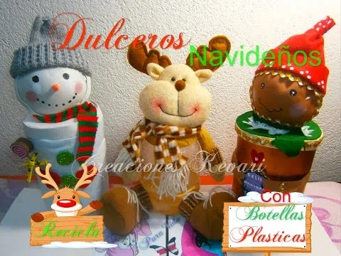 Muñeco de nieve Dulcero con Botellas Pet /Dulcero Navideño ...