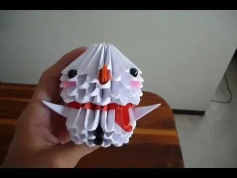 Muñeco de Nieve Origami 3D - YouTube