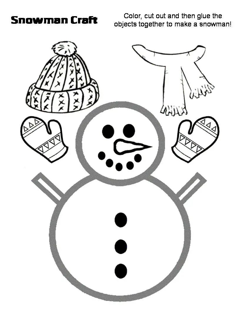 Muñeco de nieve recortable para navidad | Manualidades Infantiles Muñeco de nieve recortable para navidad | Manualidades Infantiles