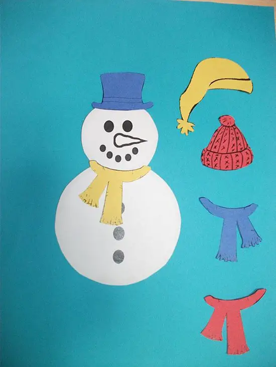 Muñeco de nieve recortable para navidad - Manualidades Infantiles