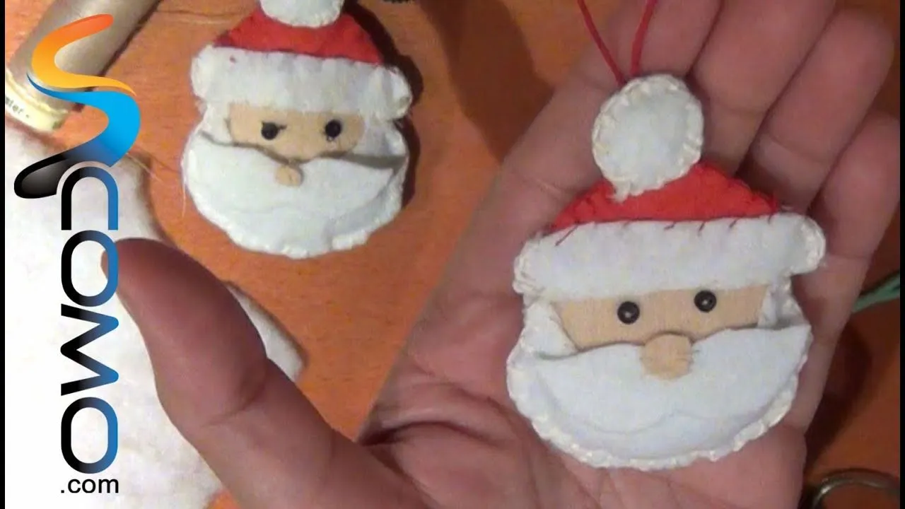 Muñeco de Santa Claus con Fieltro para el árbol - YouTube