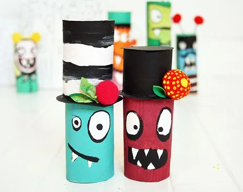 Muñecos hechos con tubos de papel higiénico - Manualidades de ...