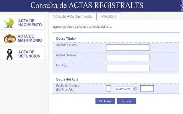 Municipio de Lima permite consultar actas registrales por Internet ...
