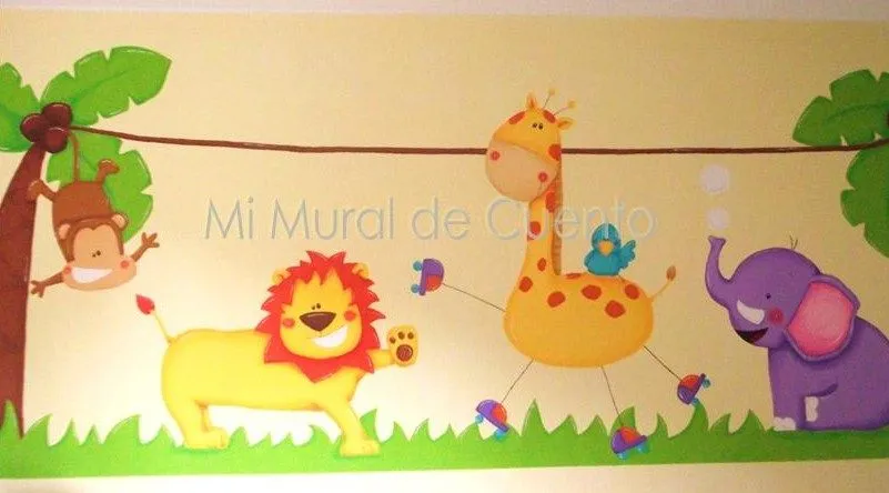 Murales infantiles animales de la selva - Imagui
