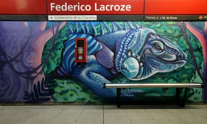 Nuevos murales en la estación de subte Federico Lacroze en Buenos ...