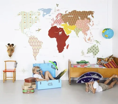 Murales infantiles mapamundi | Decoideas.Net
