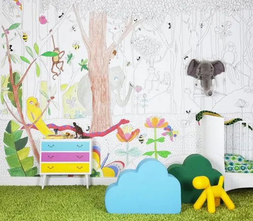 Murales infantiles Hide & Seek en Kaffeine | Decoideas.Net