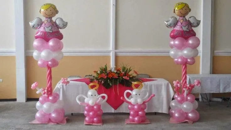 MuyAmeno.com: Decoracion de Baby Shower con Columnas de Globos ...