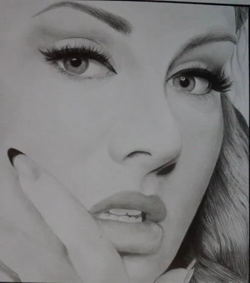 My Freedom♈ on Twitter: "Mi dibujo de Adele en carboncillo y ...
