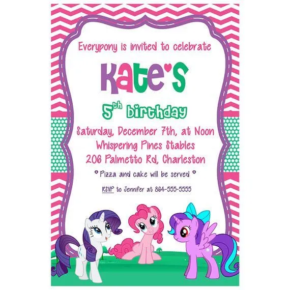 My Little Pony Birthday Invitation by IveyLouDesigns | Cards ...