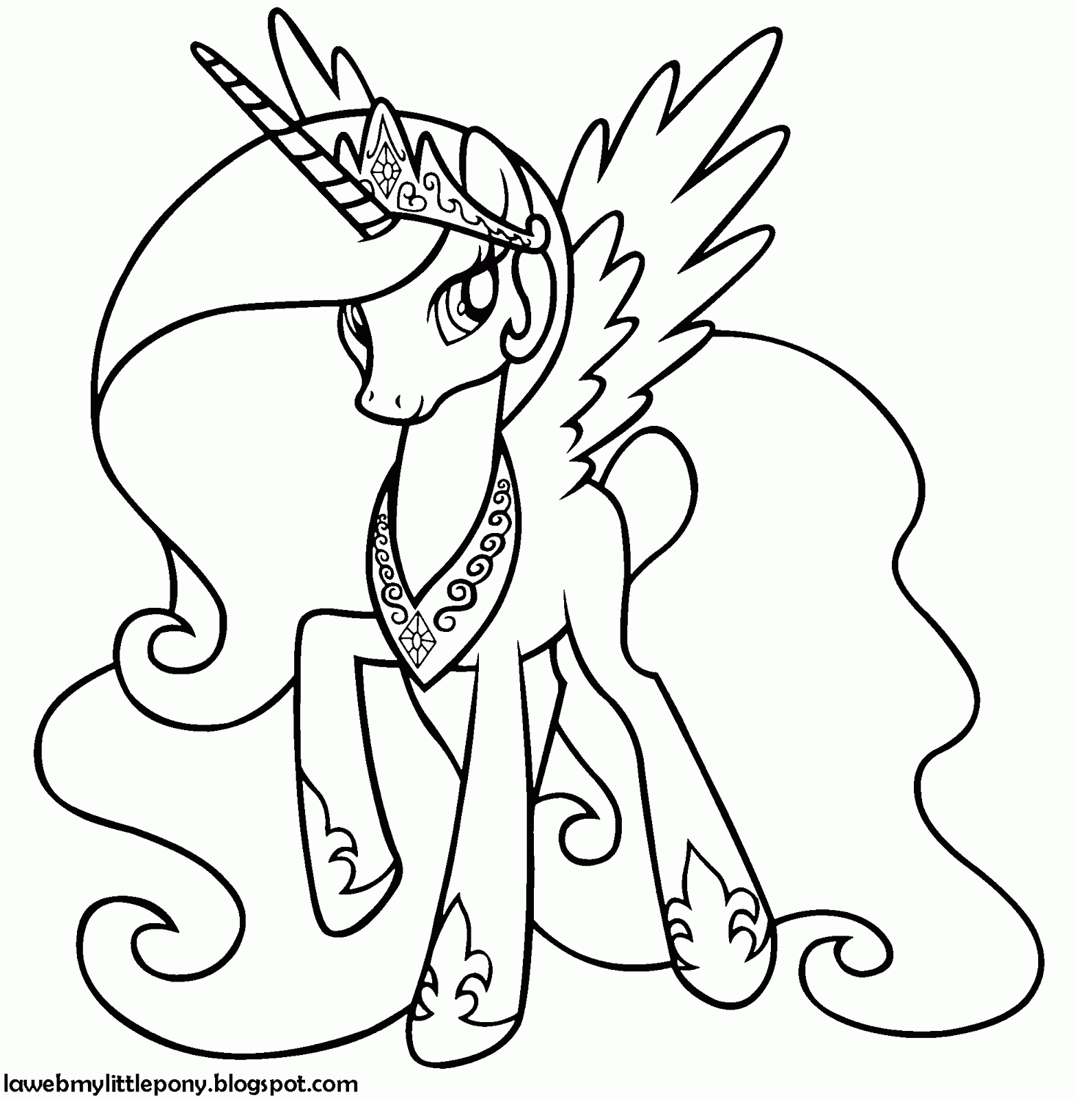 My Little Pony: Dibujos para colorear de la Princesa Celestia de ...