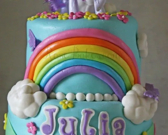 My Little Pony Rainbow Cake with Princess Celestia - Rose Bakes