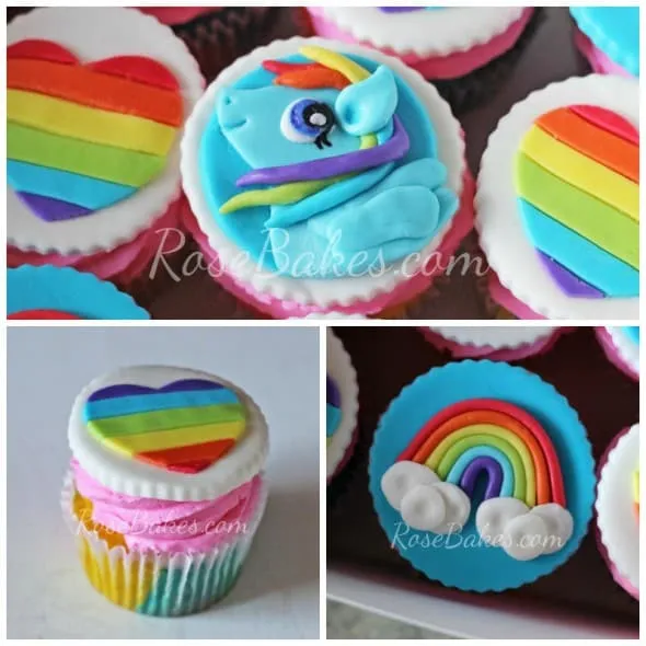 My Little Pony Rainbow Dash Cupcakes - Rose Bakes