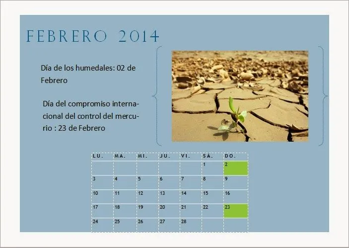 My Little Universe: Calendario Ecológico 2014