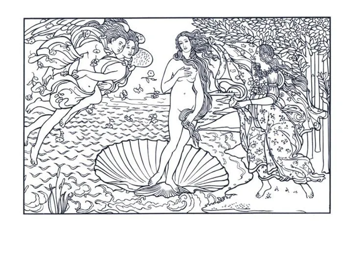 El nacimiento de Venus. Botticelli | Para colorear e ilustrar ...