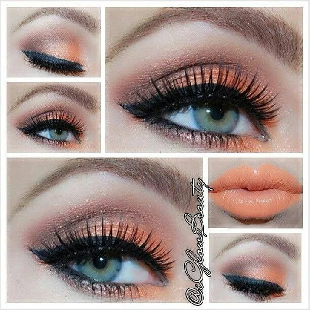 Naranja | ojos maquillados | Pinterest