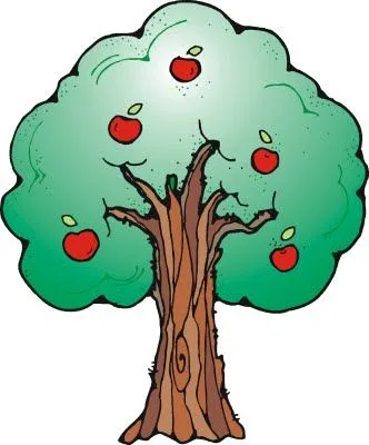 árbol con manzanas para colorear - Imagui