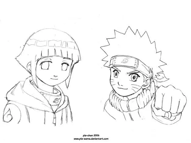 Dibujo de Hinata y Naruto - Imagui