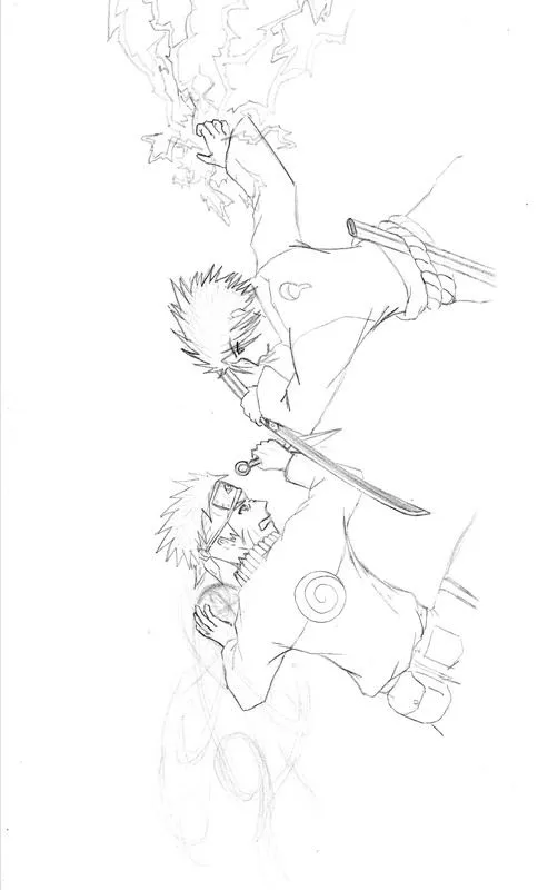 Naruto vs sasuke para pintar - Imagui