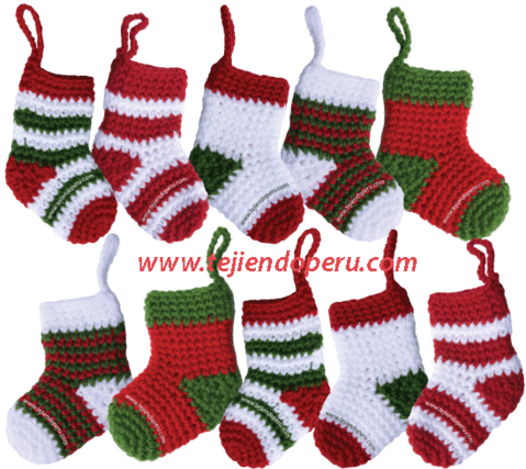 Tutorial: botitas o medias de Navidad tejidas a crochet (Christmas ...