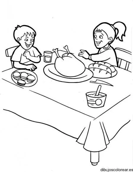 Comer en familia dibujo - Imagui