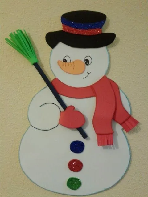 Muñeco de nieve en goma eva | navideños | Pinterest