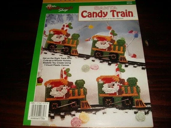 Navidad lona plástica patrones Santa Candy Train por ClassyStitches