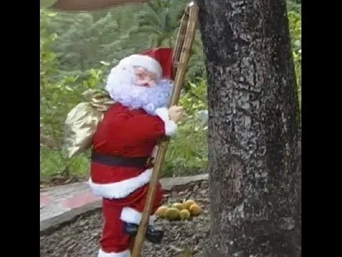 Navidad con Papá Noel en escaleras - YouTube