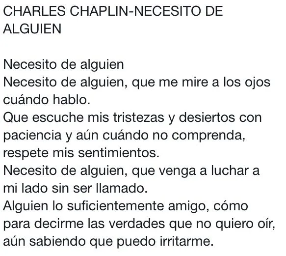Necesito..Charles Chaplin | Pensamientos - Mensajes | Pinterest