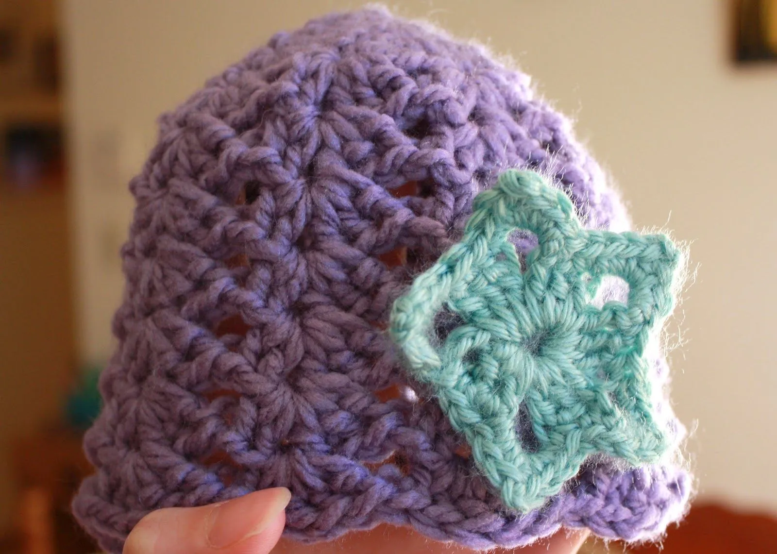 I Need Momentum: Baby Shower: Purple Crochet Baby Hat