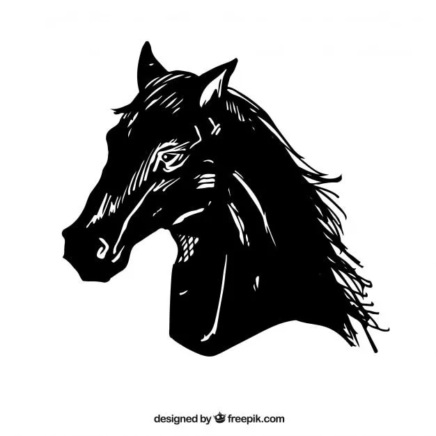Negro cabeza de caballo ilustración vectorial | Descargar Vectores ...