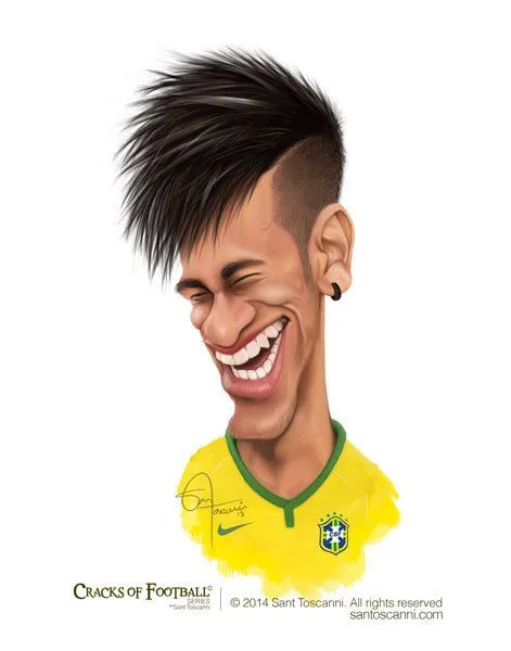 Neymar - Caricaturas Mundial Brasil 2014 - Sant Toscanni