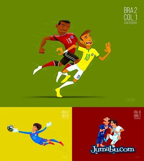 Dibujos del Mundial de Fútbol Brasil 2014 | Jumabu