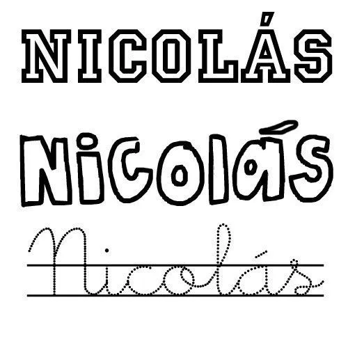 Nicolás. Nombre de santo para colorear - Nombres de santo de ... Nicolás. Nombre de santo para colorear - Nombres de santo de ...