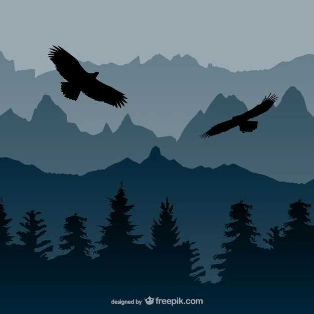 Vector paisaje con águilas | Descargar Vectores gratis