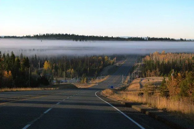 niebla de la mañana temprano banco paisajes carretera carreteras ...
