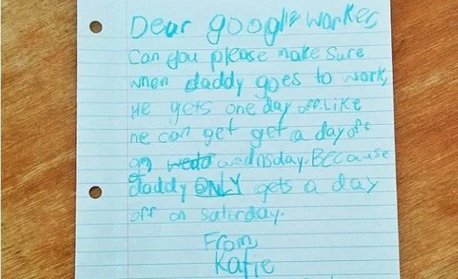 Una niña escribe una carta a Google para pedir vacaciones para su ...