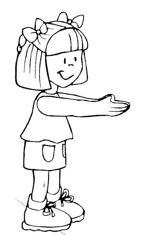 Una niña en caricatura para colorear - Imagui