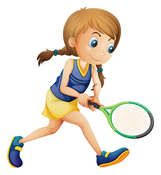 Una niña jugando al tenis — Vector stock © interactimages #46122855