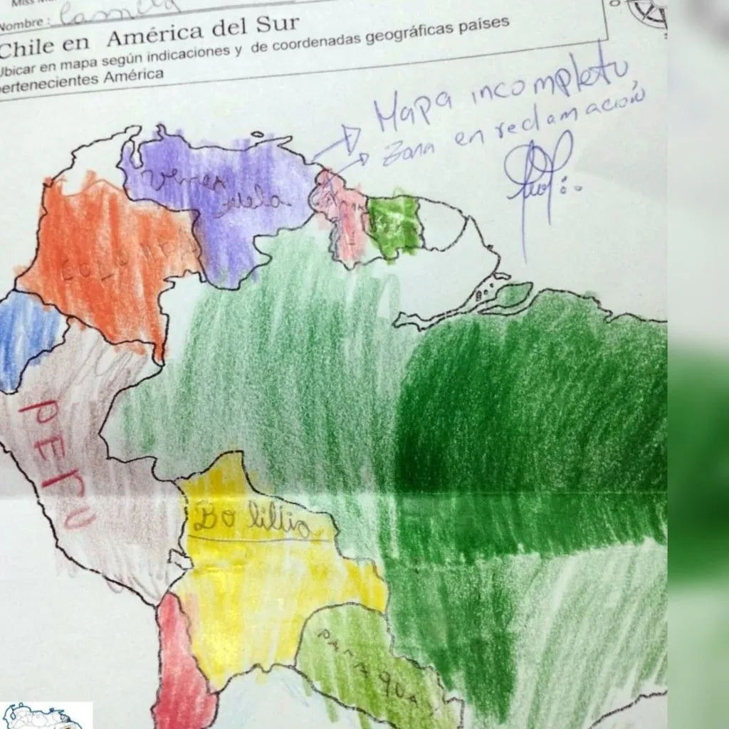Niña venezolana en Chile fue corregida por ponerle rayas al Esequibo en un  Mapa – Noticias de Aquí