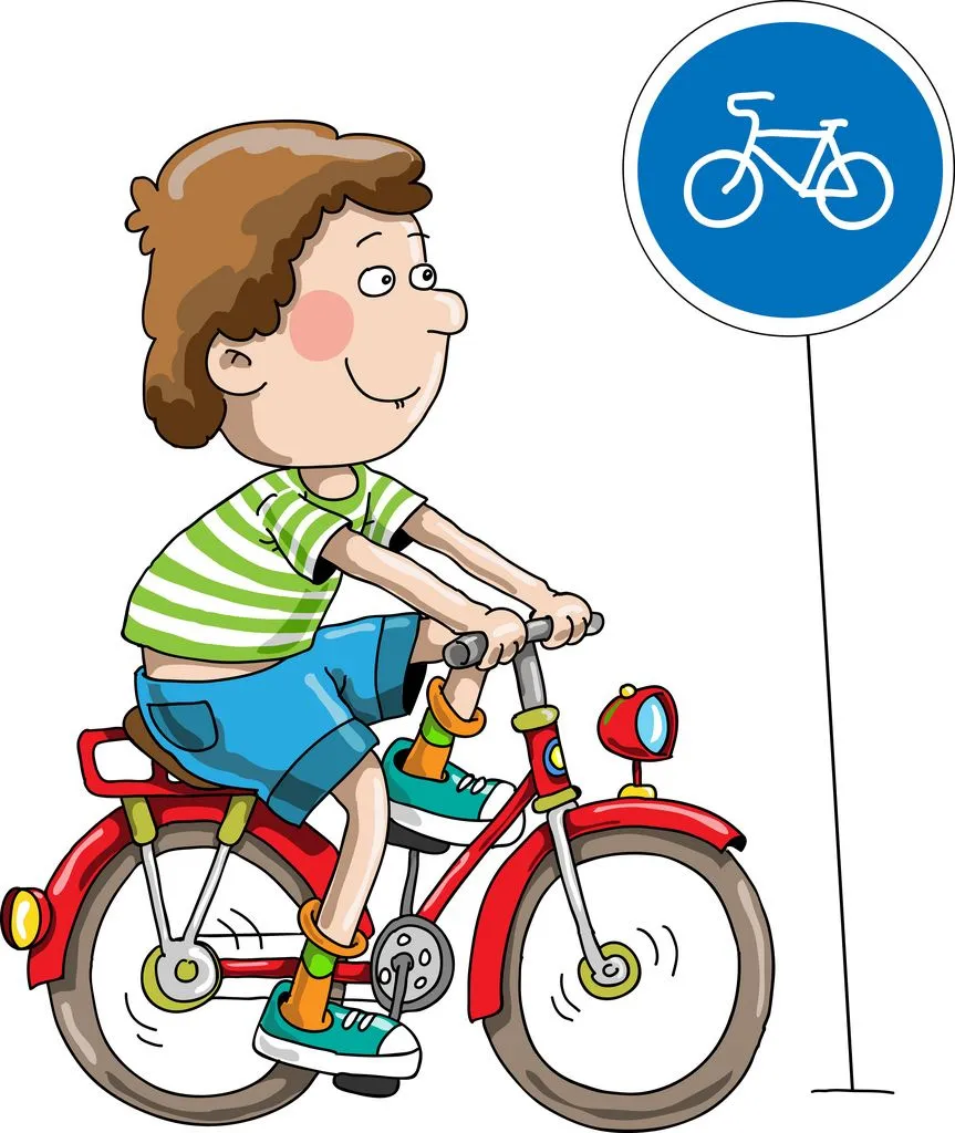 Niño en bicicleta caricatura - Imagui