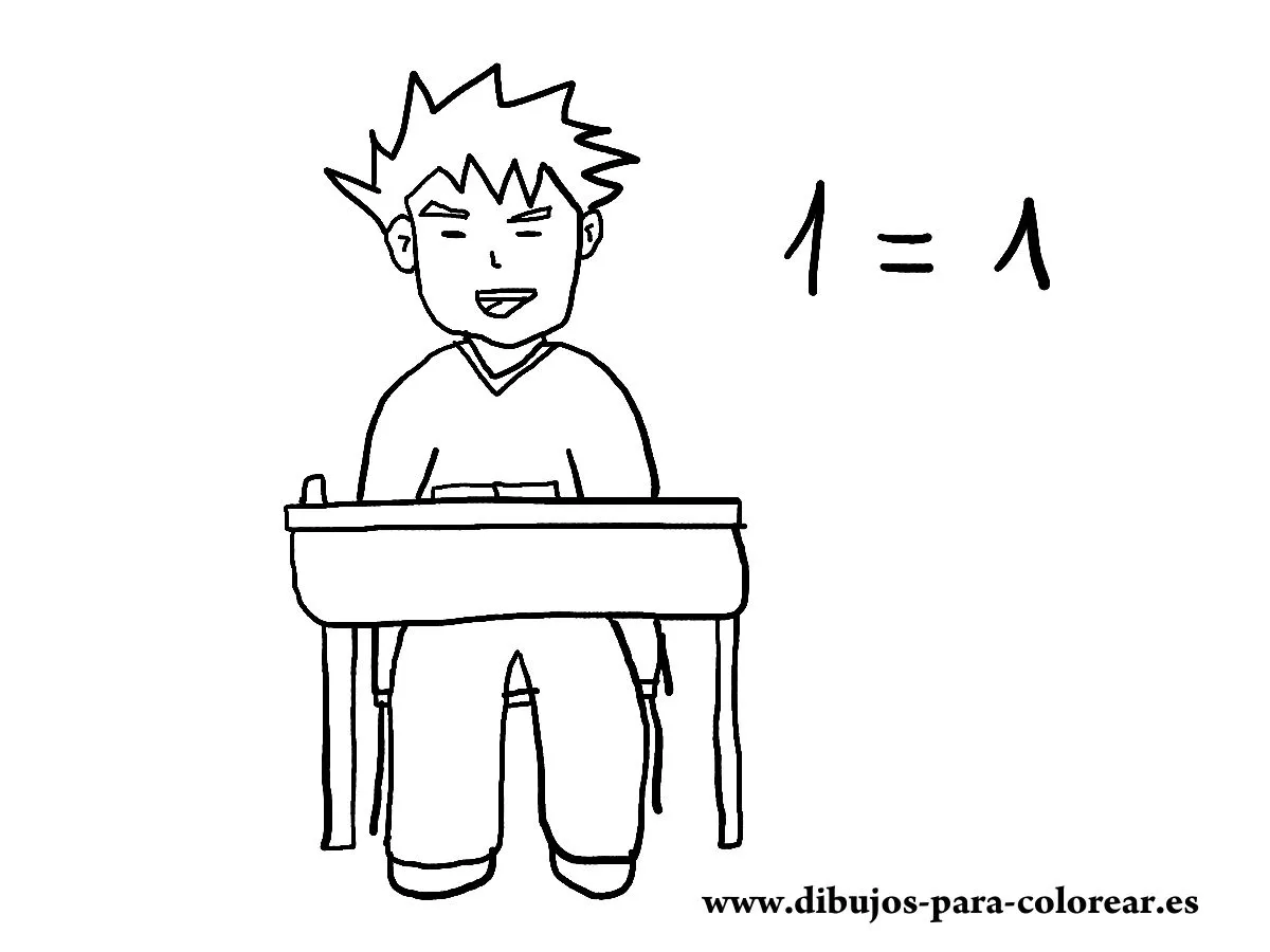 NIÑO EN CLASE DE MATEMATICAS | Dibujos para colorear