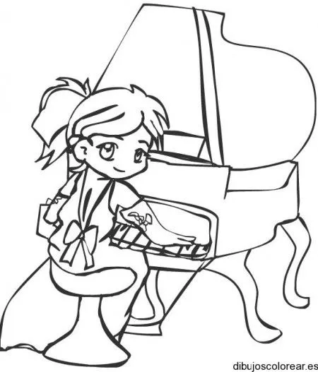 Niño para colorear tocando su piano - Imagui