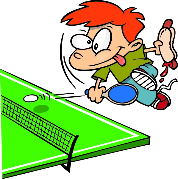 Niño de dibujos animados jugando ping-pong — Vector stock ...