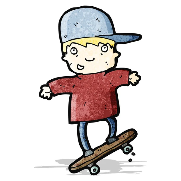 niño de dibujos animados en patineta — Vector stock ...
